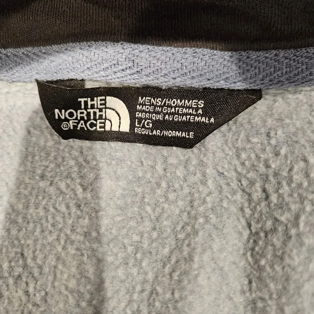 The North Face Men's Light Blue Gray Zip-Up Hoodie Size Large